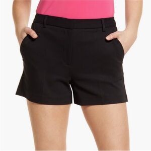 Halogen Tailored Shorts High Waisted Trouser Work Career Cotton Black Size 10